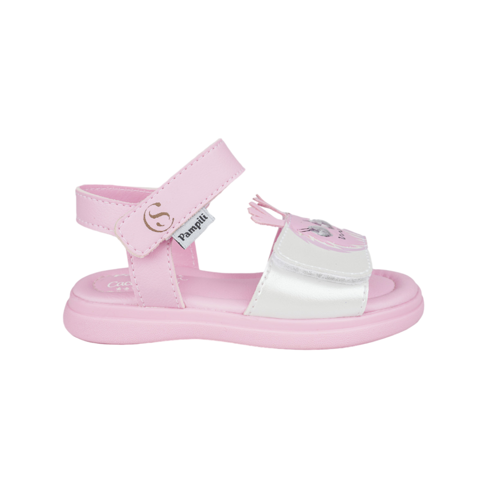 Sand&aacute;lia Infantil Pampili Chocomonstros Claudete Rosa, , large. image number 1