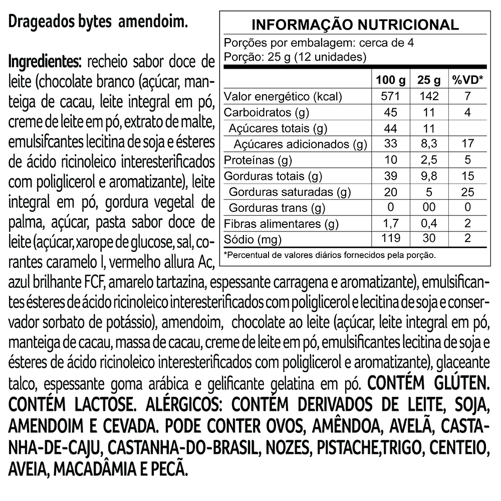 Drageado Bytes de Amendoim 100g, , large. image number 1
