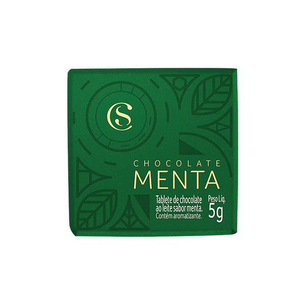 Tablete de Chocolate ao Leite e Menta 5g