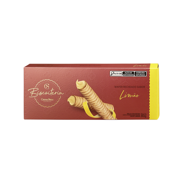 Wafer Biscoiteria Lim&atilde;o 80g