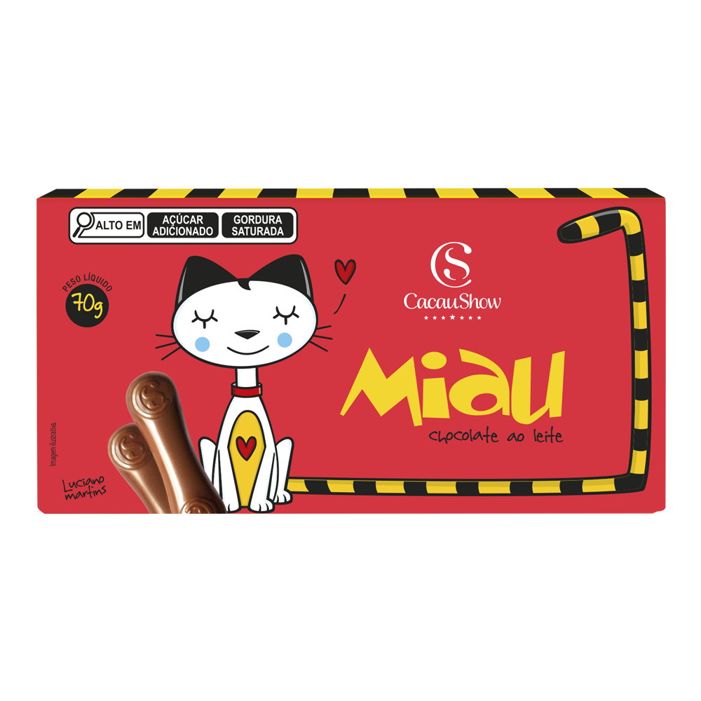 Tablete Miau de Chocolate ao Leite 70g, , large. image number 0