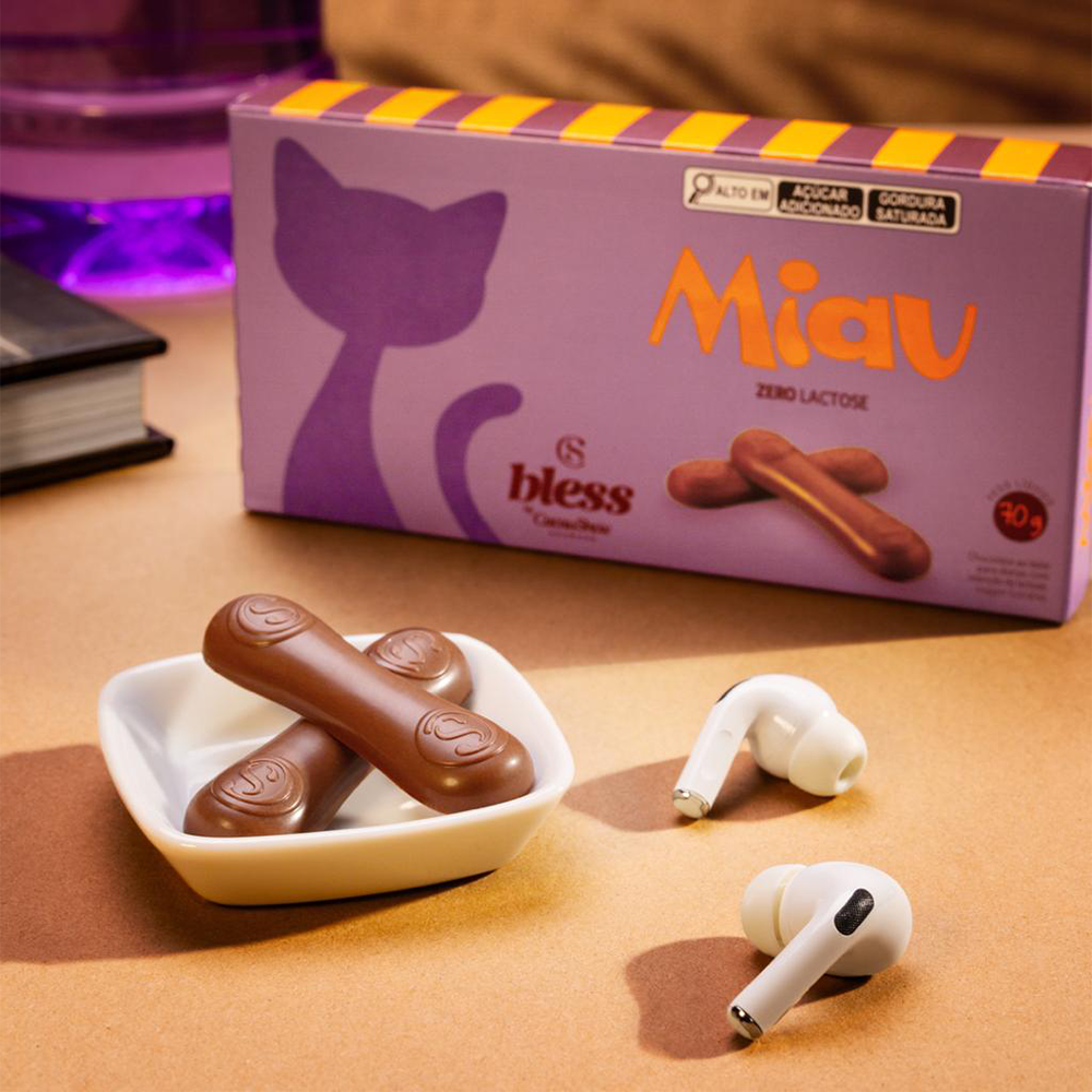 Tablete Miau Bless Zero Lactose ao Leite 70g, , large. image number 2