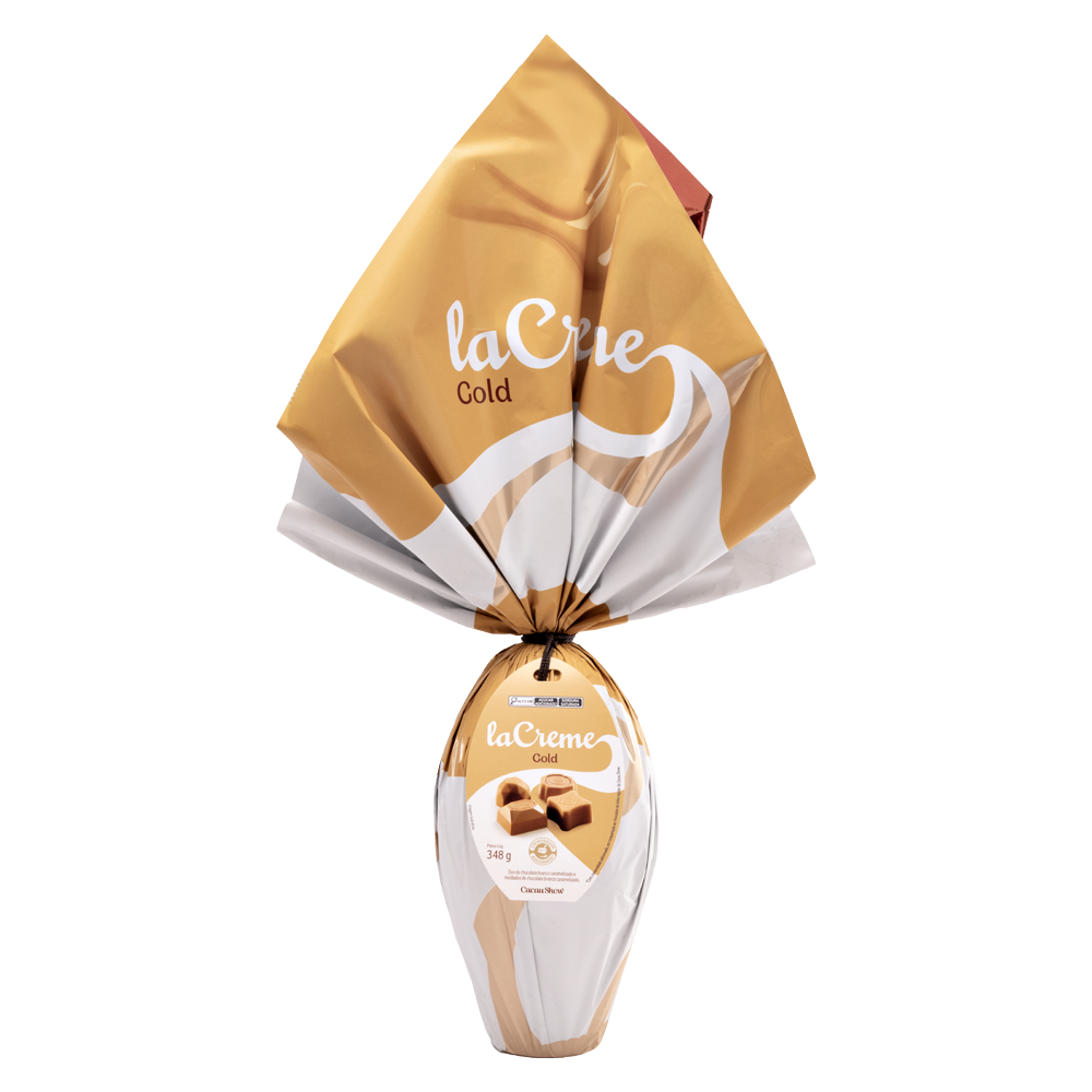 Ovo de P&aacute;scoa laCreme Gold Branco 348g, , large. image number 0