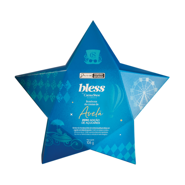 Estrela com Bombons ao Leite Bless Zero Adi&ccedil;&atilde;o de A&ccedil;&uacute;car 106g
