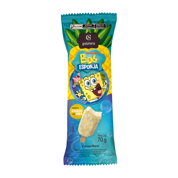 Sorvete Bob Esponja Abacaxi e Coco 70g