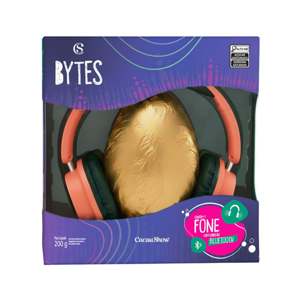 Ovo de P&aacute;scoa ao Leite Bytes Fone Coral 200g