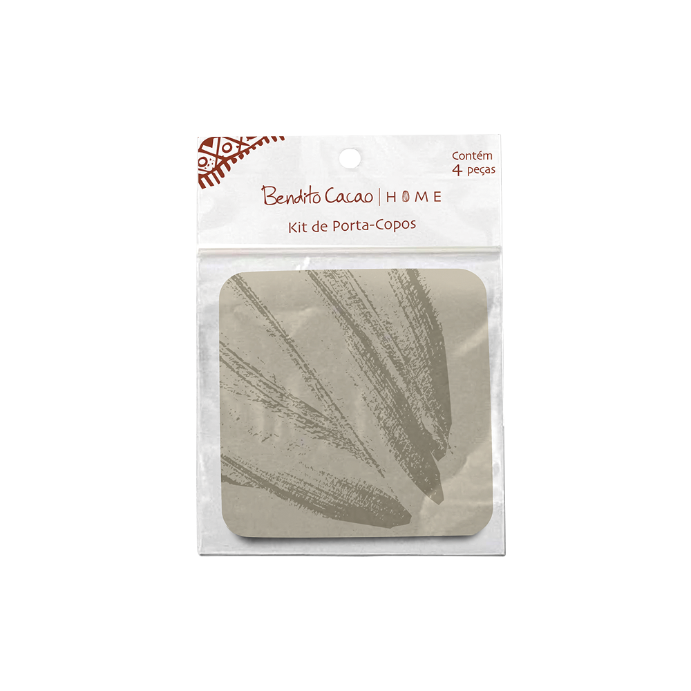 Kit 4 Porta-Copos Off White Bendito Cacao, , large. image number 0