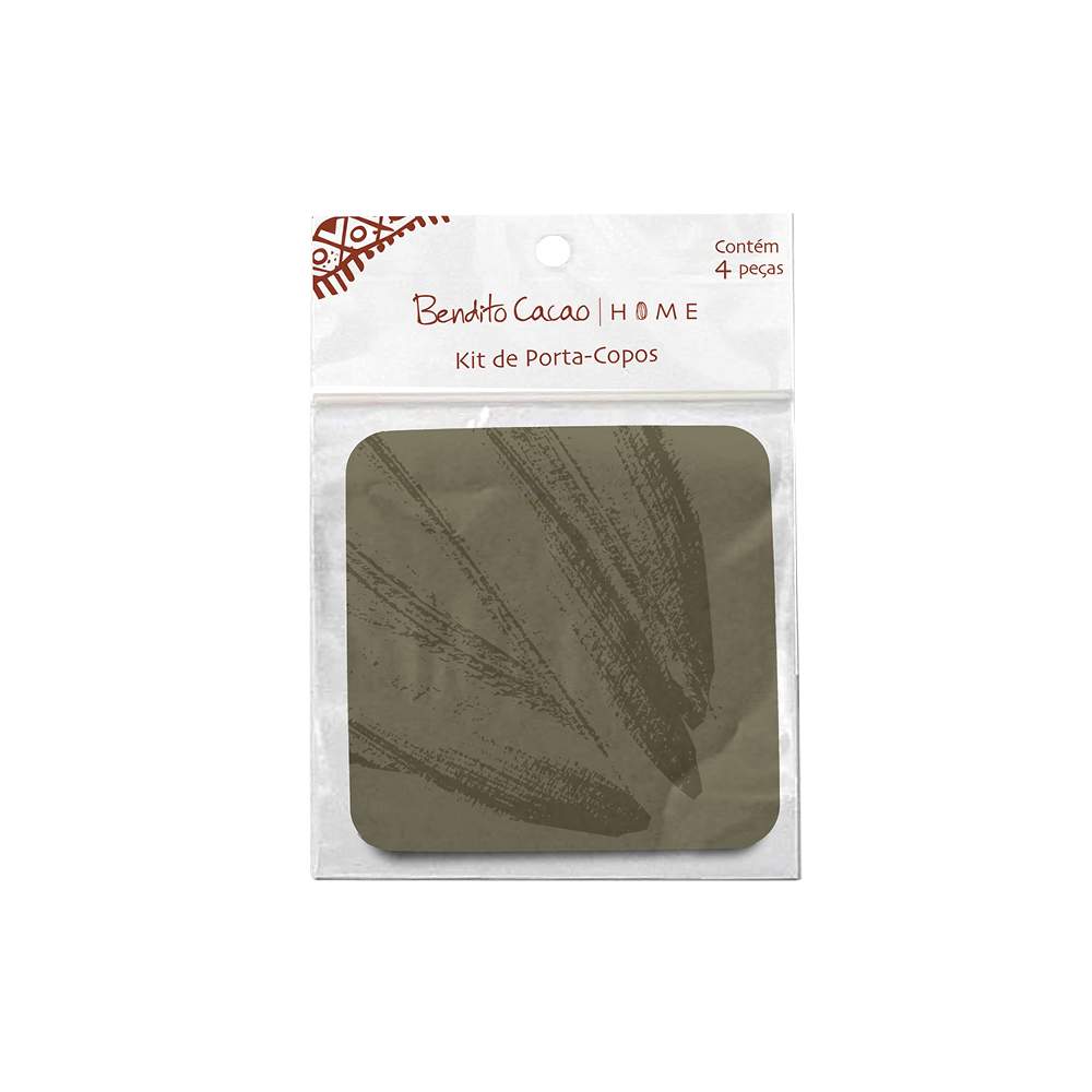 Kit 4 Porta-Copos Verde Bendito Cacao, , large. image number 0