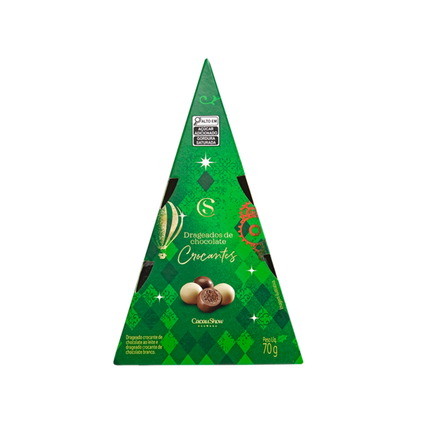 Drageados &Aacute;rvore de Natal ao Leite e Branco 70g