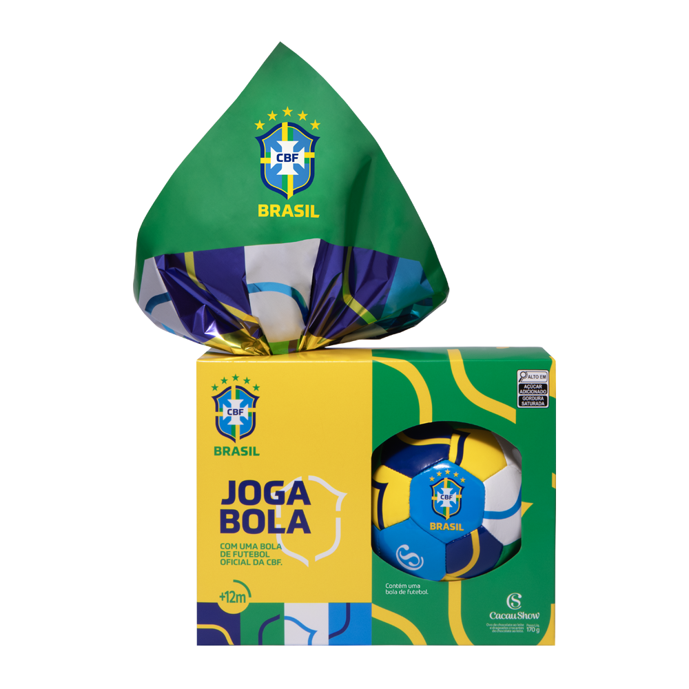 Ovo de P&aacute;scoa ao Leite Bola CBF Chocoesportes 170g, , large. image number 0