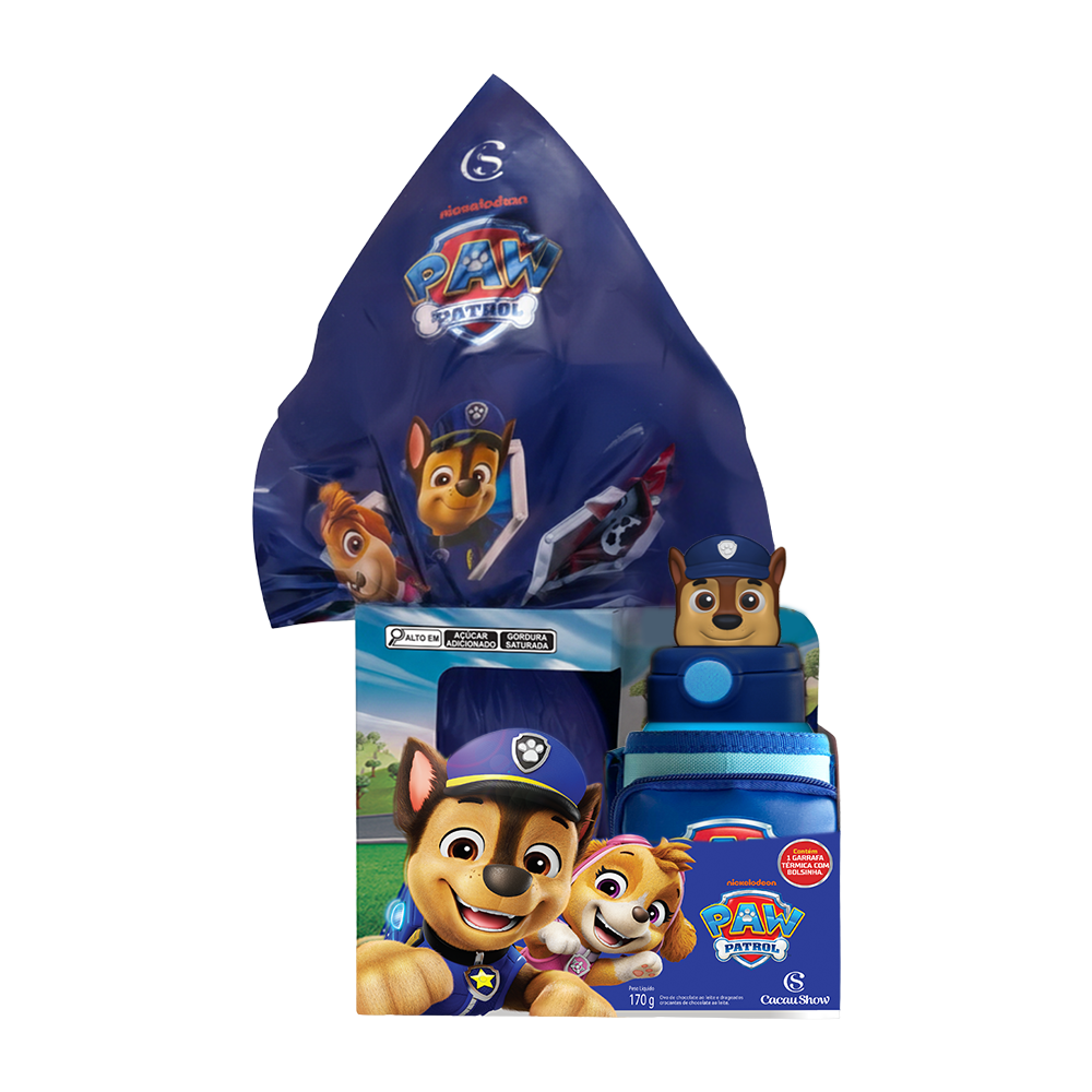 Ovo de P&aacute;scoa Patrulha Canina Garrafa Chase 170g, , large. image number 0
