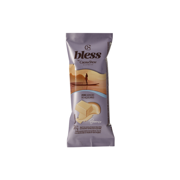 Tablete Bless Zero Adi&ccedil;&atilde;o de A&ccedil;&uacute;car Branco 20g