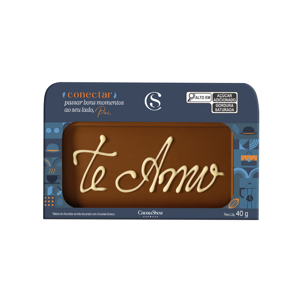 Tablete ao Leite Chocoarte Afeto 40g, , large. image number 0