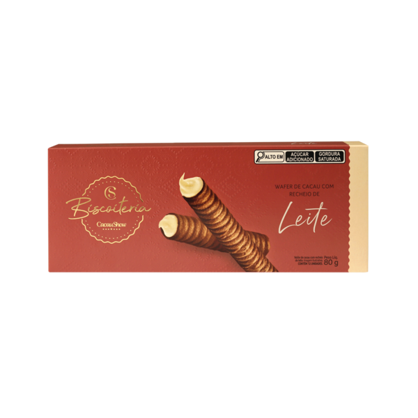 Wafer de Cacau Biscoiteria Recheio de Leite 80g