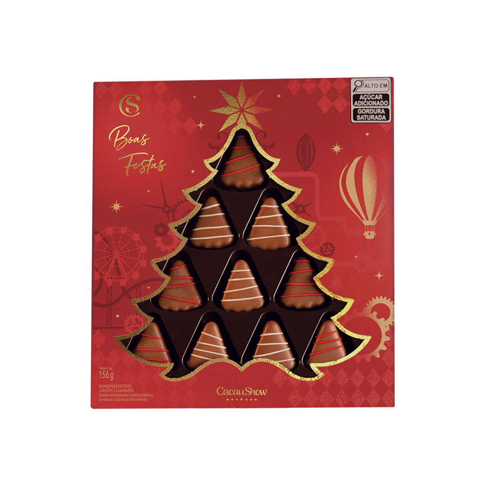 Caixa de Bombons ao Leite de Natal 156g, , large. image number 0