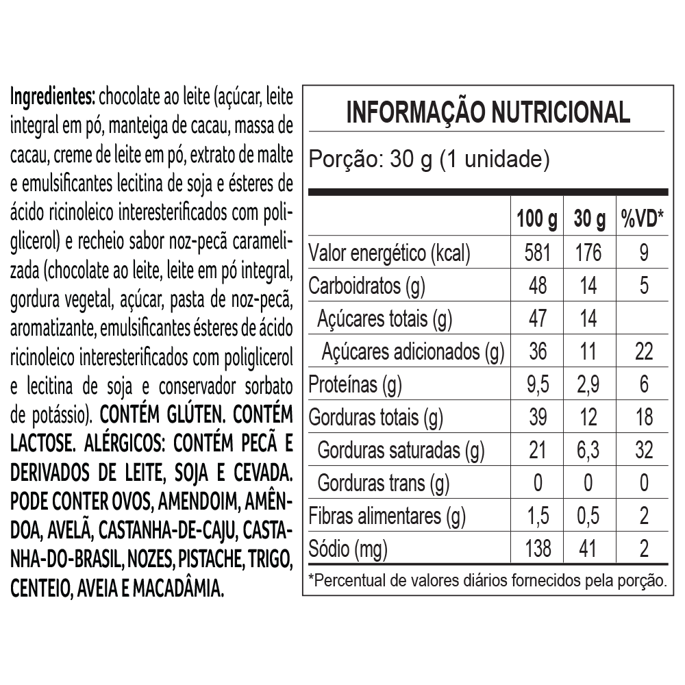 Trufa Noz-Pec&atilde; Caramelizada 30g, , large. image number 1