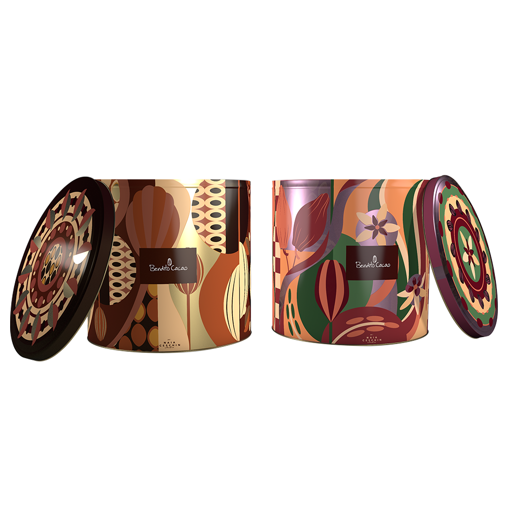 Panetone Bendito Cacao Geleia de Cacau Lata Rosa 1kg, , large. image number 2