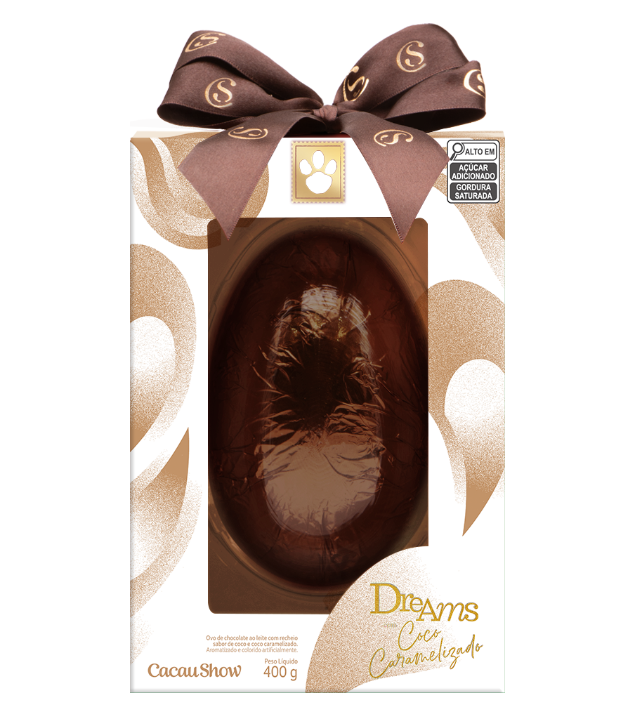 Ovo de P&aacute;scoa Dreams Coco Caramelizado 400g, , large. image number 0