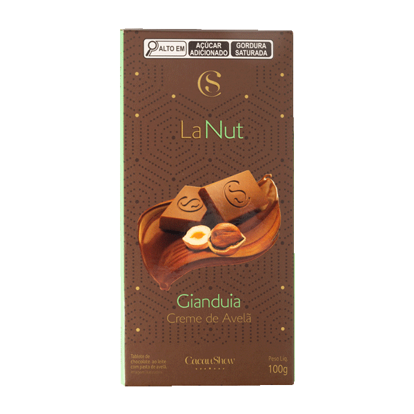 Tablete LaNut de Chocolate ao Leite e Avel&atilde; 100g