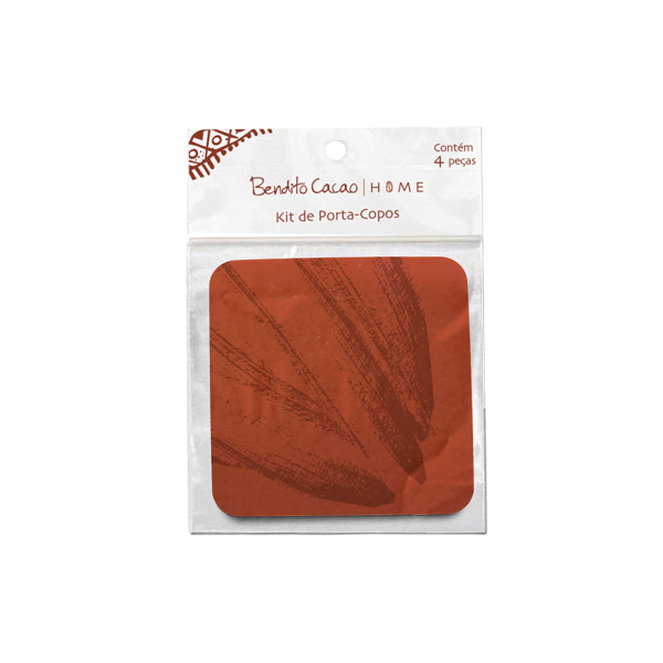 Kit 4 Porta-Copos Terracota Bendito Cacao