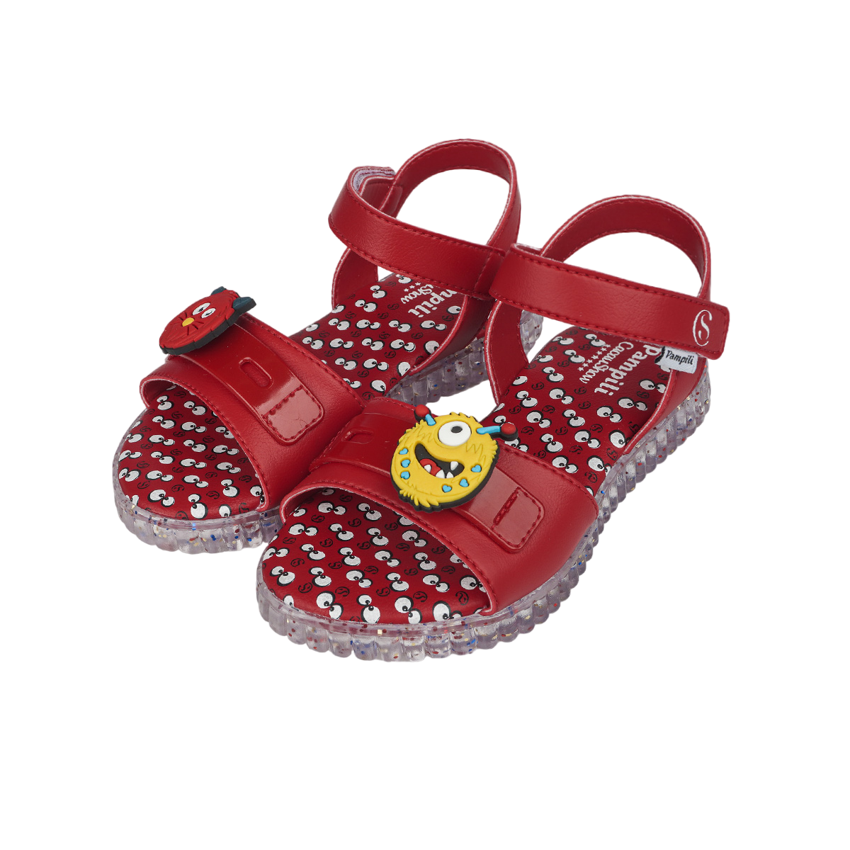 Sand&aacute;lia Infantil Pampili Chocomonstros Vermelha, , large. image number 3