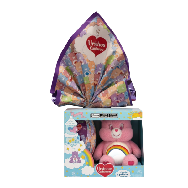 Ovo de P&aacute;scoa ao Leite Pel&uacute;cia Animadinha com LED Ursinhos Carinhosos 170g