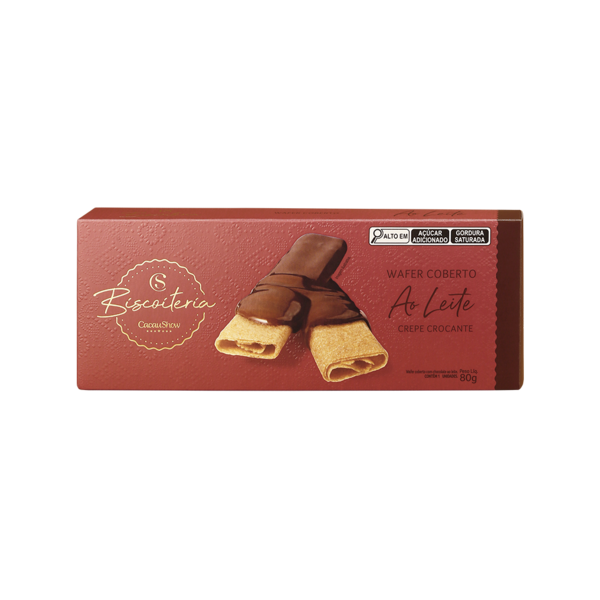 Wafer Biscoiteria Coberto ao Leite 80g