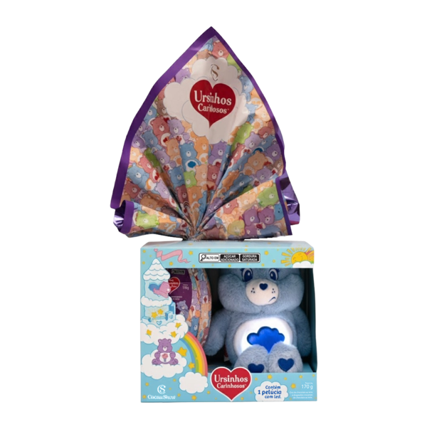 Ovo de P&aacute;scoa ao Leite Pel&uacute;cia Zangadinho com LED Ursinhos Carinhosos 170g