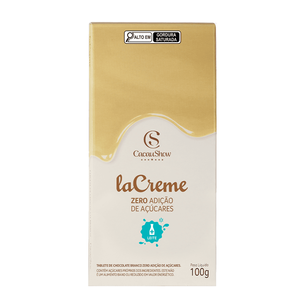 Tablete laCreme Branco Zero Adi&ccedil;&atilde;o de A&ccedil;&uacute;car 100g, , large. image number 0
