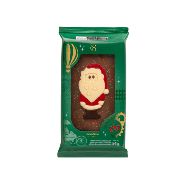 Tablete ao Leite Papai Noel de Natal 54g